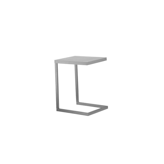 Pangea Home Clark Modern Brushed Steel Metal Tray Table in Silver