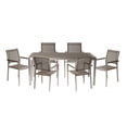 thumbnail image 1 of Pangea Home David 7-piece Modern Aluminum Frame Patio Dining Set in Gray, 1 of 7