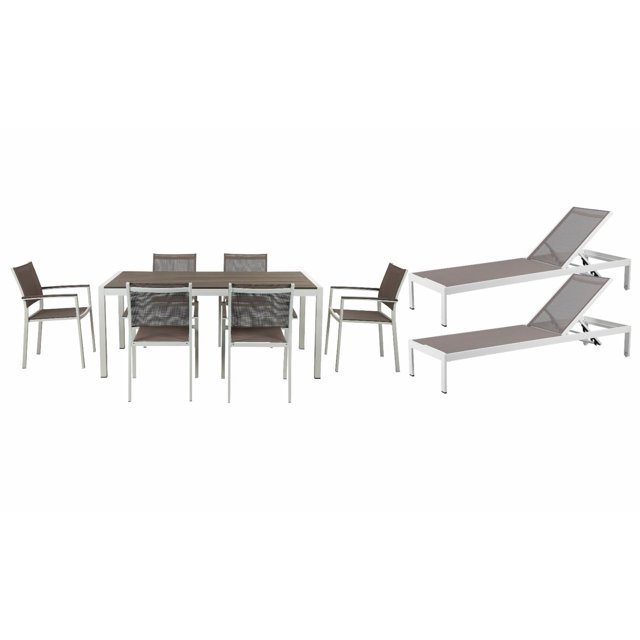 Pangea Home David 9 Piece Aluminum and Resin Outdoor Dining Set