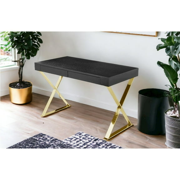 Pangea Home Gold Alexa Desk Black