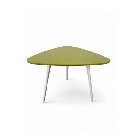 Pangea Home Hal Modern Lacquer Wood & Powder Coated Accent Table in Green/White