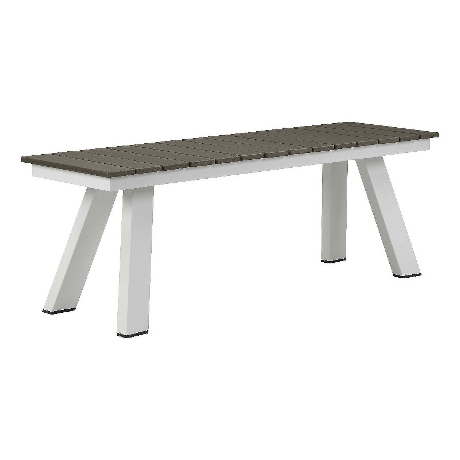 Pangea Home Jack Modern Aluminum and Polyresin Bench in Gray and White