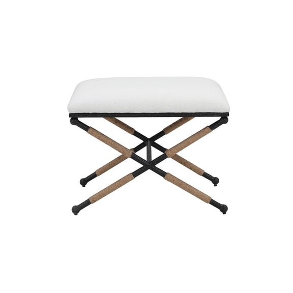 Pangea Home Jaipur Stool Boucle White