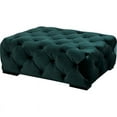 thumbnail image 1 of Pangea Home Jasper Rectangle 17" Wood Ottoman in Green Velvet, 1 of 4