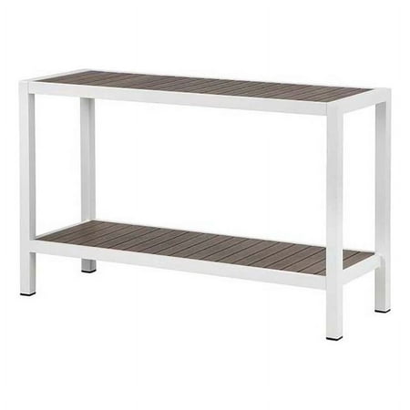 Pangea Home Joseph Modern Aluminum Console Table in Gray and White