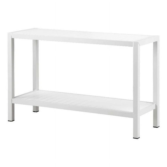 Pangea Home Joseph Modern Aluminum Console Table in White Finish