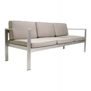 Pangea Home Karen Aluminum Outdoor 3-seater Sofa in Gray Taupe