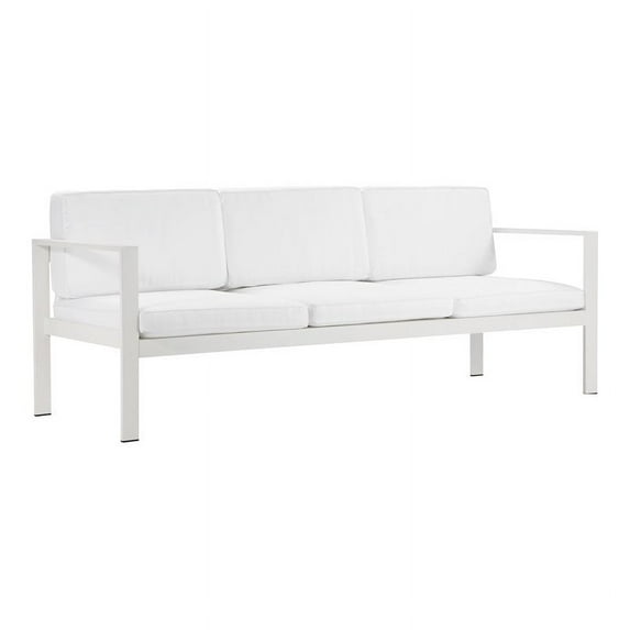 Pangea Home Karen Modern Aluminum Outdoor 3-seater Sofa in White
