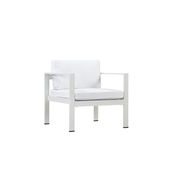 Pangea Home Karen Modern Aluminum Outdoor Chair in Powder Coated White