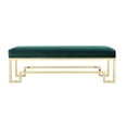 thumbnail image 1 of Pangea Home Laurence 18" Stainless Steel Bench in Gold & Green Velvet, 1 of 3