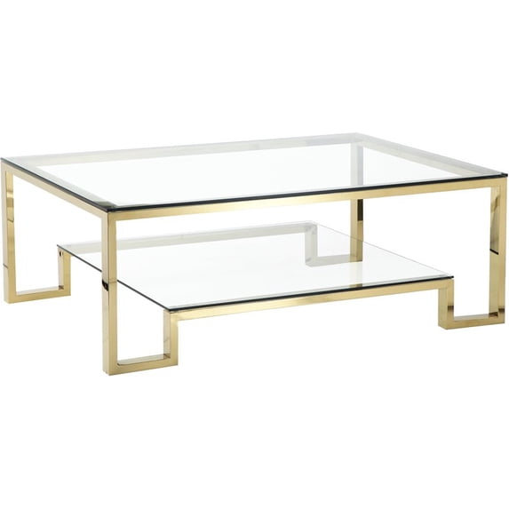 Pangea Home Laurence Metal Coffee Table in Polished Gold