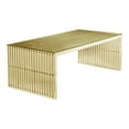 thumbnail image 1 of Pangea Home Lux Rectangle Modern Metal/Glass Coffee Table in Gold, 1 of 4