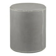 Pangea Home Mariel Round Modern Fiberglass Patio Side Table in Gray
