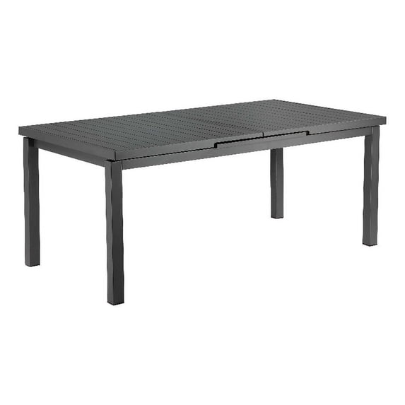 Pangea Home Miami 30x95" Modern Aluminum Extension Table in Gray Finish