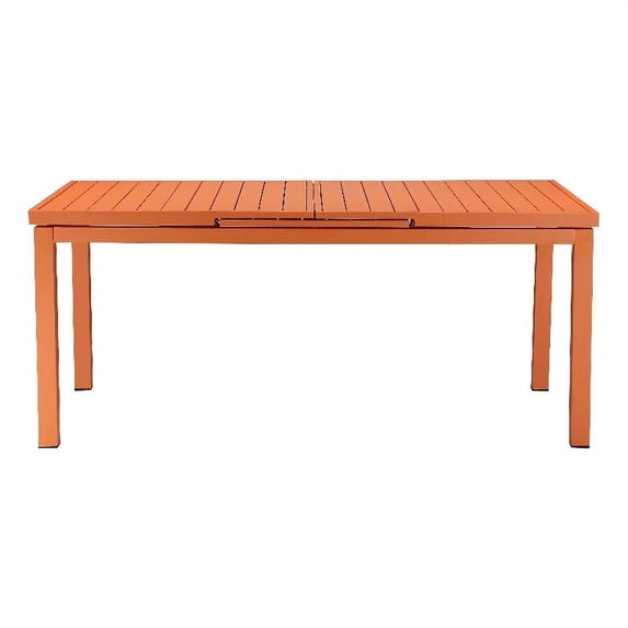 Pangea Home Miami 30x95" Modern Aluminum Extension Table in Orange Finish