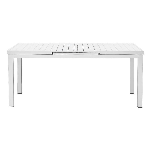 Pangea Home Miami 30x95" Modern Aluminum Extension Table in White Finish