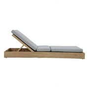 Pangea Home Mico Modern Style Acacia Wood Lounger in Gray/Natural Finish