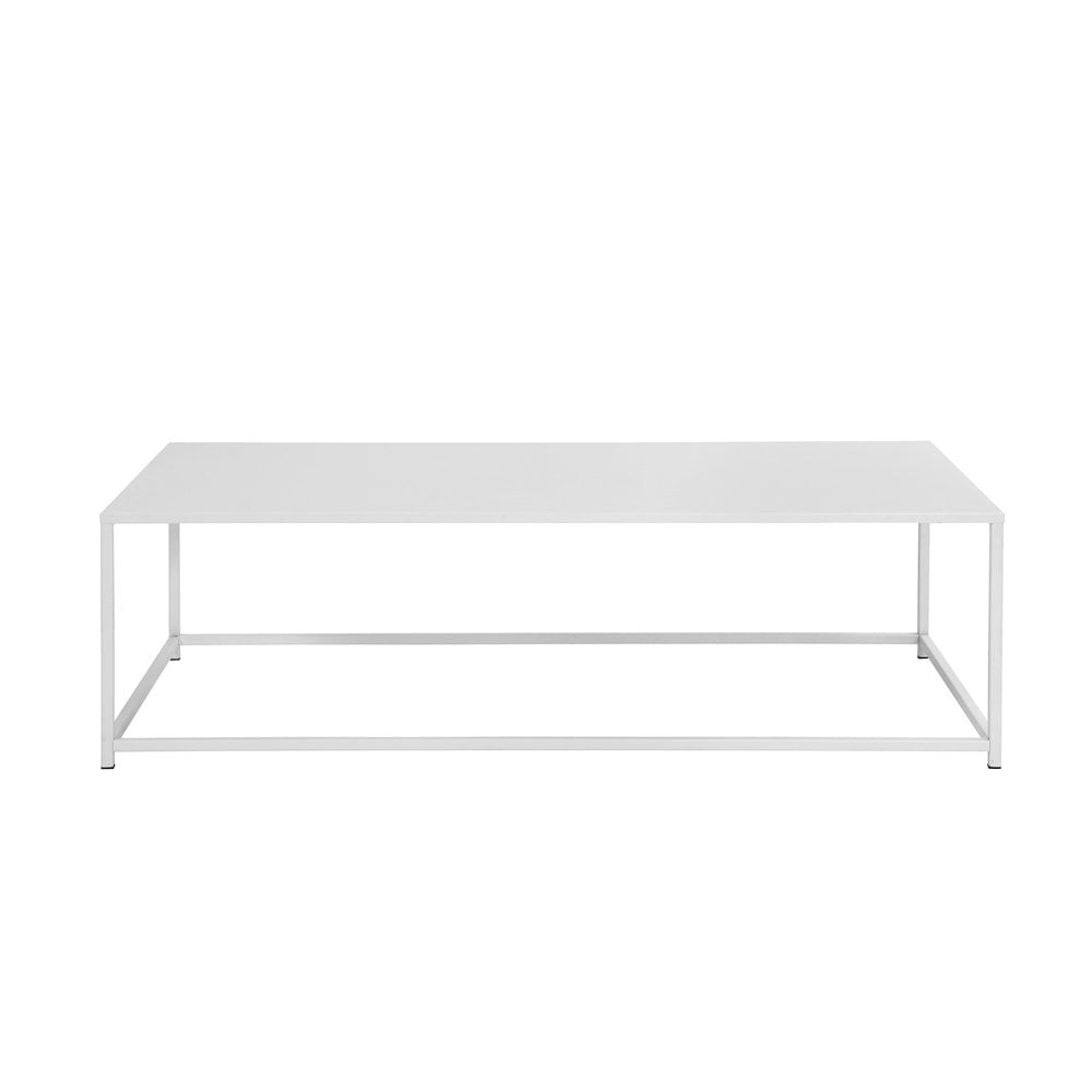 Pangea Home Miley Rectangular Modern Metal Coffee Table in White ...