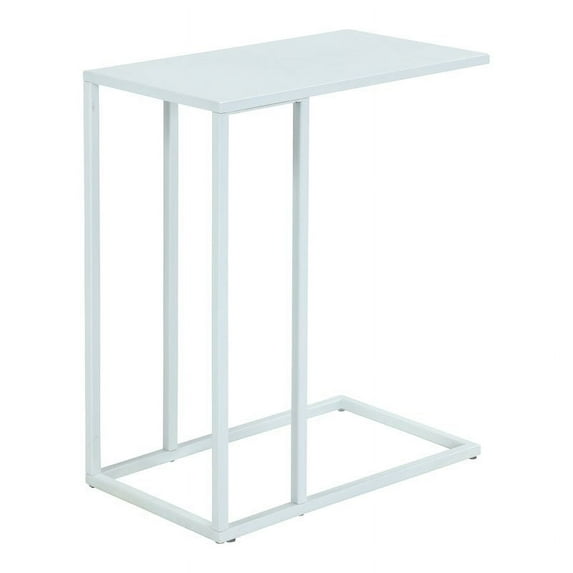 Pangea Home Miley Rectangular Modern Metal Tray Table in White
