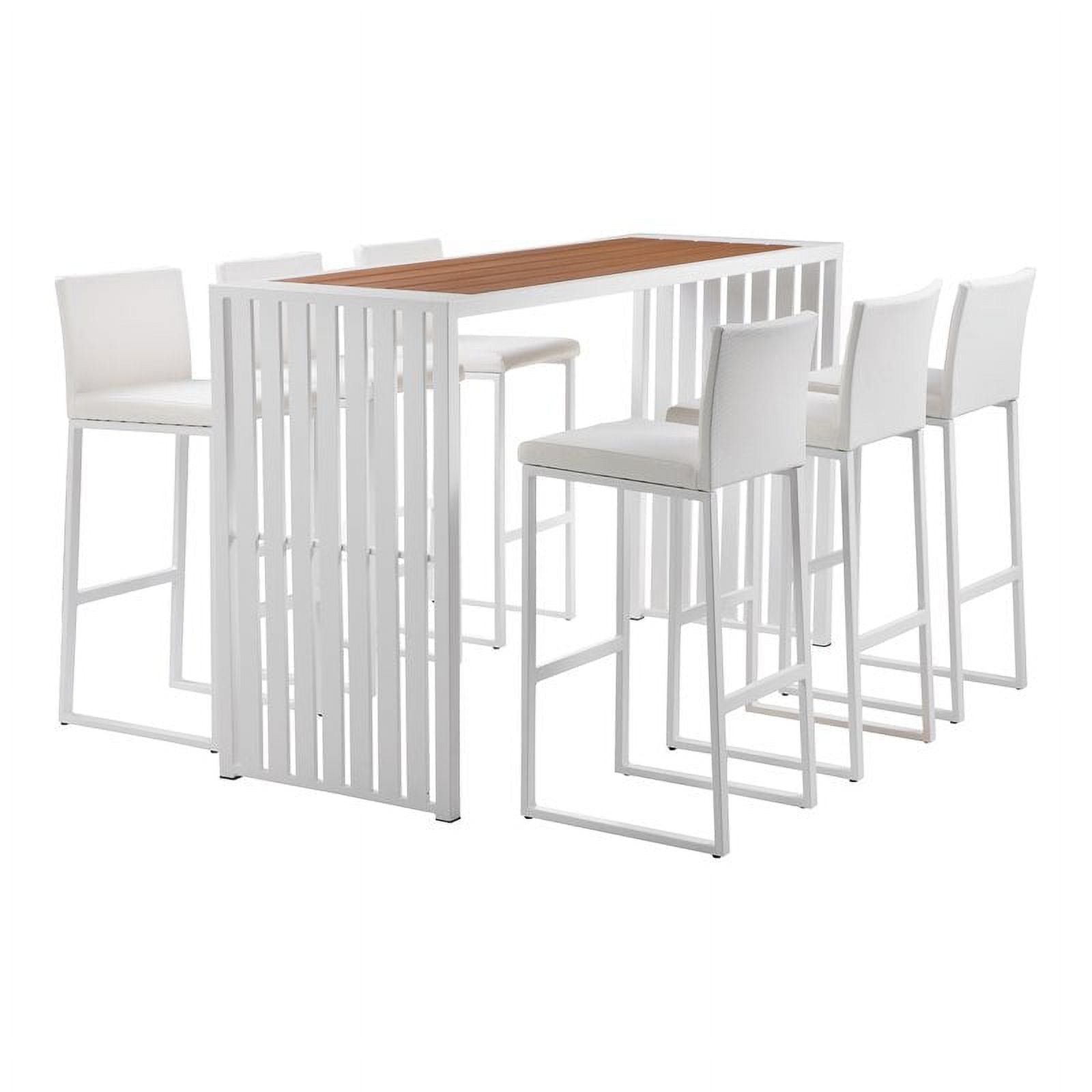 Milo Modern White Aluminum 7-Piece Outdoor Bar Set
