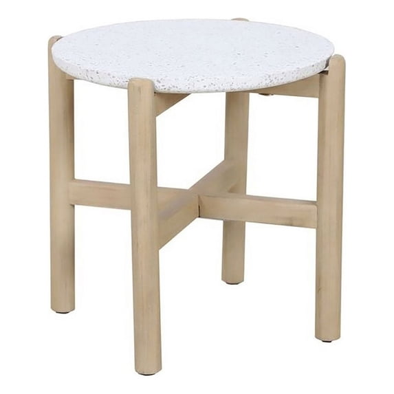 Pangea Home Mimi 19x20" Modern Acacia Wood Mimi Side Table in Natural