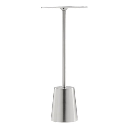 Pangea Home Monty Dome Base Modern Brushed Metal Side Table in Silver