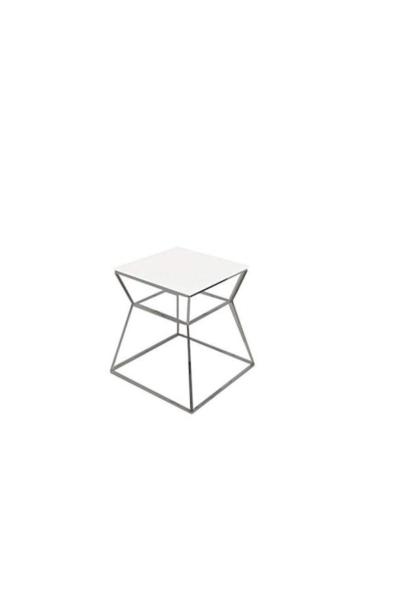 Geo Side Table Metal Frame With White Marbel Top