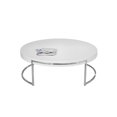 thumbnail image 1 of Pangea Home Riso Gloss Lacquer & High Polished Steel Metal Coffee Table in White, 1 of 4