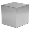 thumbnail image 1 of Pangea Home Spenser Cubix Tall Brushed Metal Side Table in Silver, 1 of 5