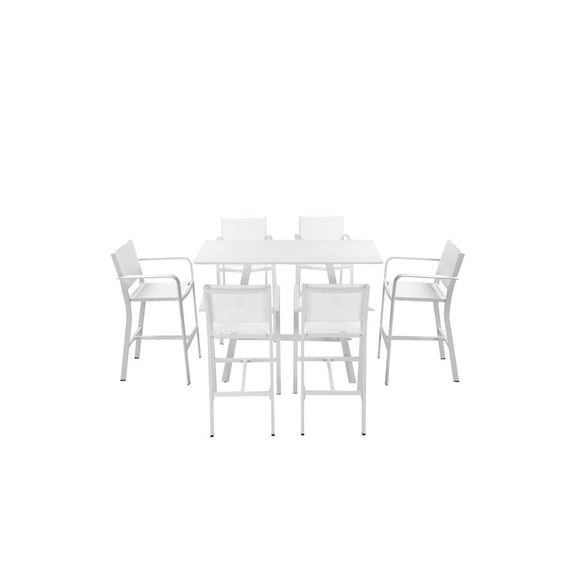 Pangea Home Sunset Aluminum Patio Directors Chairs in White (Set of 2)