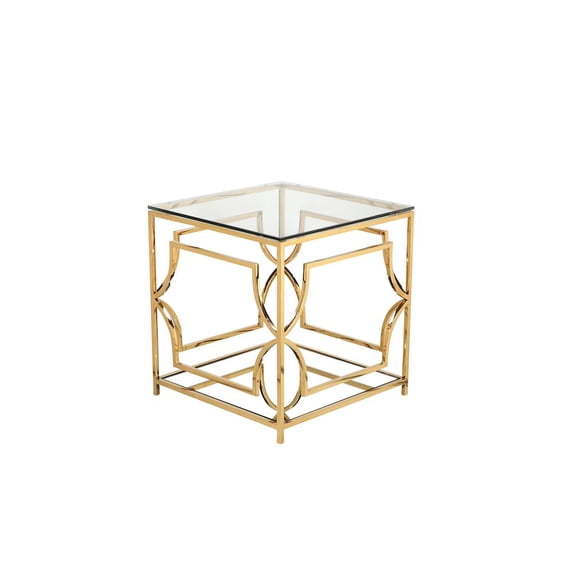 Pangea Home Z-Edward Square Side Table Gold
