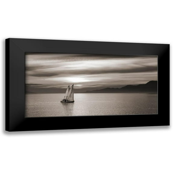 Pangea Images 14x9 Black Modern Framed Museum Art Print Titled - Set Sails (detail)