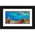 thumbnail image 1 of Pangea Images 24x14 Black Ornate Wood Framed with Double Matting Museum Art Print Titled - Reef Sharks and fish- Indian Sea, 1 of 4