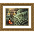 thumbnail image 1 of Pangea Images 32x25 Gold Ornate Wood Framed with Double Matting Museum Art Print Titled - Young Buddhist Monk praying, Thailand, 1 of 4