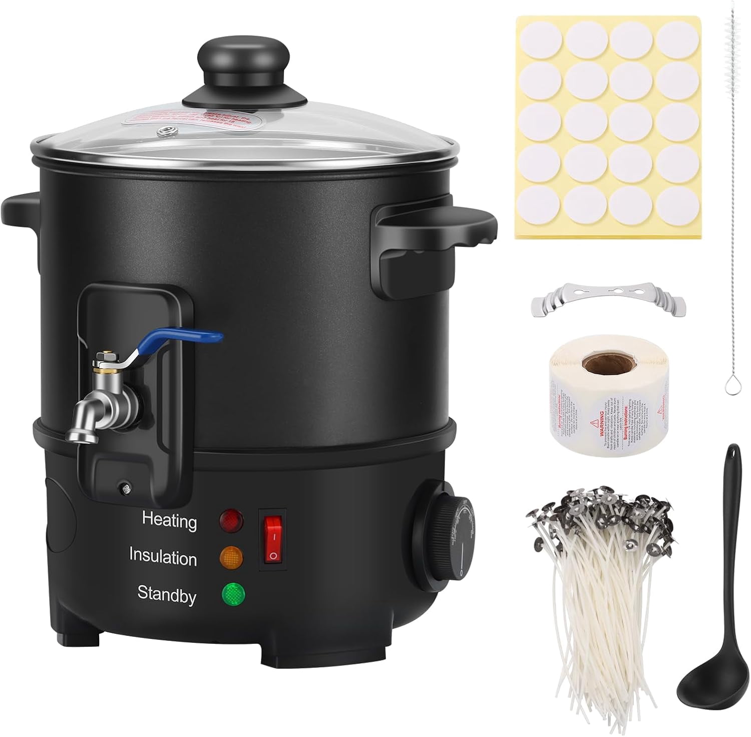 Panghuhu88 Wax for Candle Making, 4L Candle Making Wax Melting Pot with Temp Control, Soap Melter for soap Making Supplies,Electric Non-Stick Candle Wax Melter for Candle Soap Business and Home
