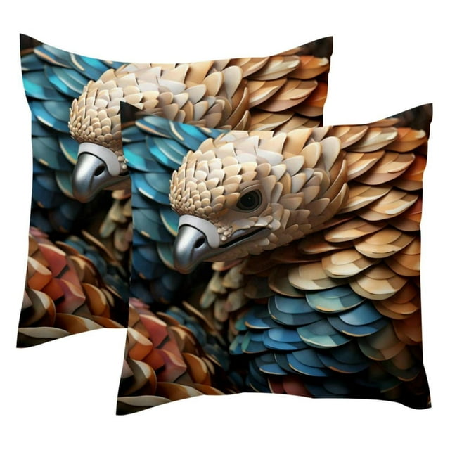 Pangolin Animals Pattern 2PCS Printed Square Cushion 16x16 Inch Pillow