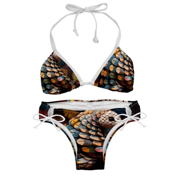Pangolin Detachable Sponge Adjustable Strap Bikini Set Two-Pack Swim Suits for WomenToolStrip with applicable scenes