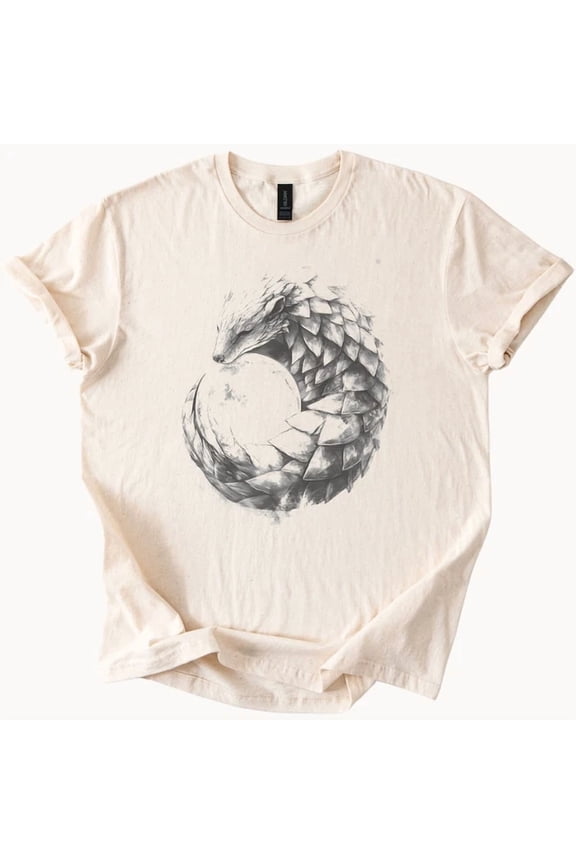 Pangolin Dragon Art Fantasy Creature Graphic Shirt In Yin Yang Style Size S-5Xl Heygategoo Tee