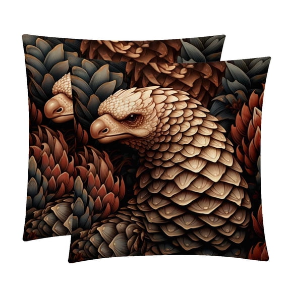 Pangolin Stunning Velvet Throw Pillow Covers with Unique Patterns - Set of 2, 16x16, 18x18, 20x20 Inches for Home Decor and Gifting