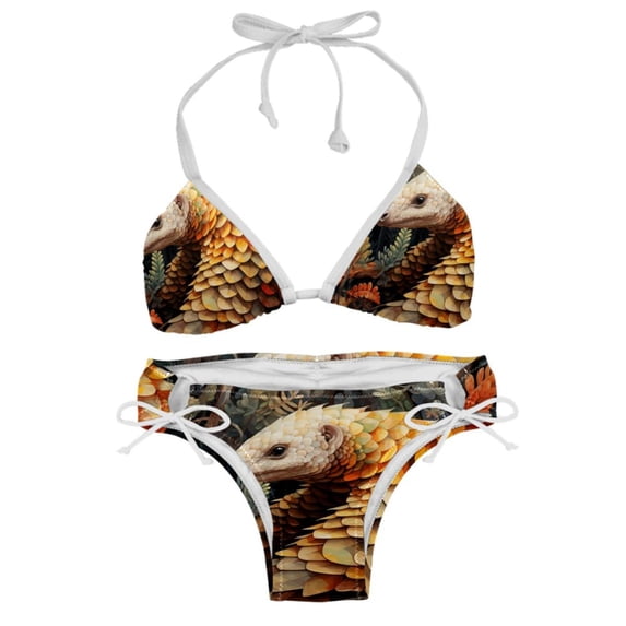 Pangolin Stylish Bikini Set with Detachable Sponge and Adjustable Strap, Two-Pack Swim Suits for Beach and Pool Parties