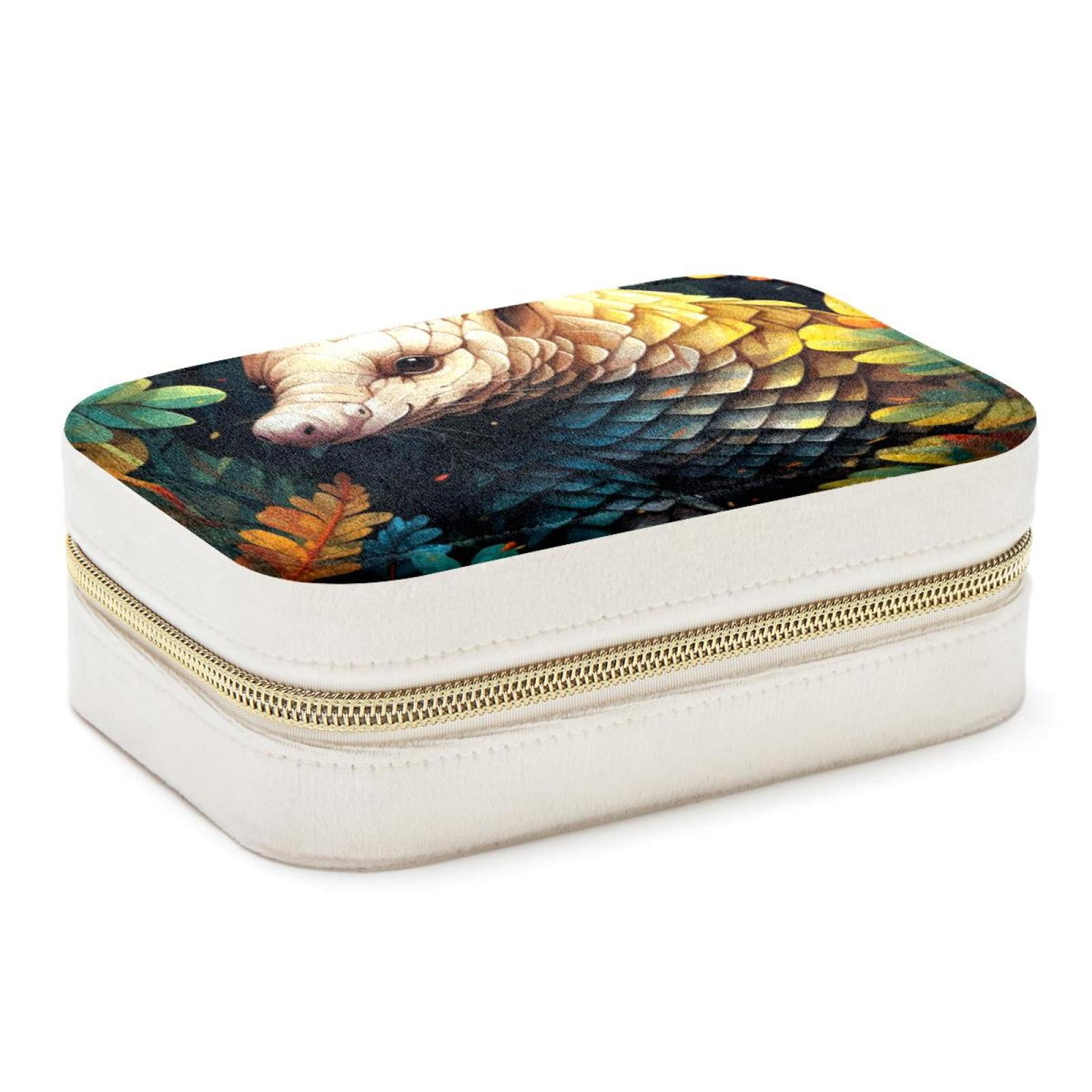 Pangolin Velvet Portable Decorative Box with Removable Compartment ...