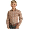 thumbnail image 1 of Panhandle Rough Stock® Youth Boy's Long Sleeve Rust Snap Shirt RSBSOSRYTJ-90, 1 of 4
