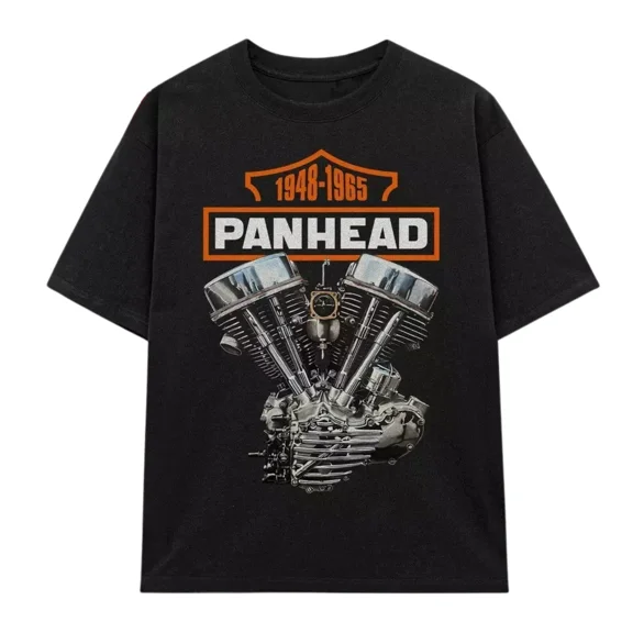 Panhead HD Motorcycles Biker 90s Vintage Feel T-Shirt