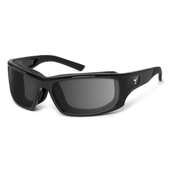 Panhead Wind Blocking Padded Foam Photochromic Sunglasses for Outdoors, 100% UVA + UVB Protection, Glossy Black Frame/Yellow to Gray Lens