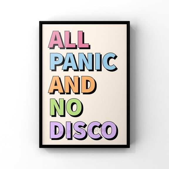 Panic! At The Disco Lyric Print: Emo Gallery Wall Art, Unframed Canvas 16x20in