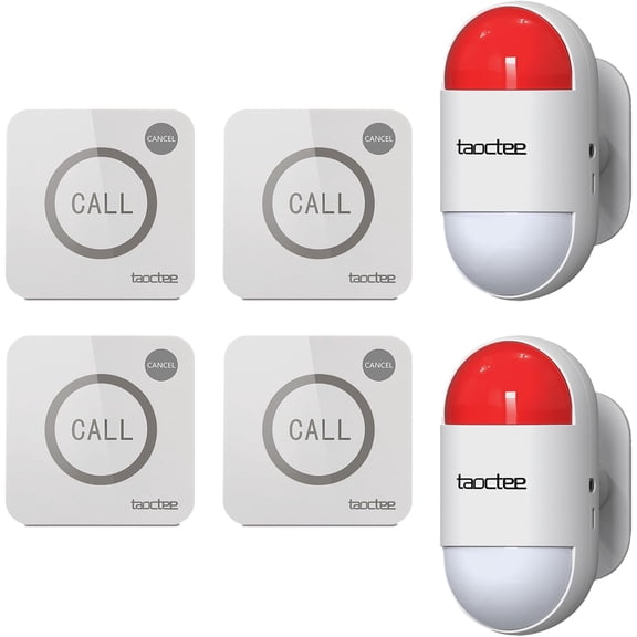 Panic Button Alarm for House Remote Control Office Siren Alarm System Sound & Light Emergency Panic Button for Security,Elderly,Home,Shop,Business,Luxury Store(Battery Operated & USB Charging)