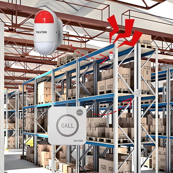 Panic Button Alarm System with Remote Control Strobe Siren Sound Light Emergency Alert for Home Office Security Elderly Care Battery USB Powered