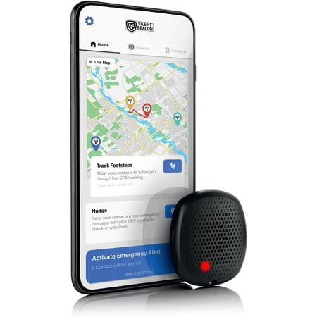 Panic Button for Personal Safety – Bluetooth Emergency Alert with 2-Way Calls, Text & Email. Speaker Mic, Wearable Rechargeable, Key Finder, 5 Modes Workers, Families, Offices.