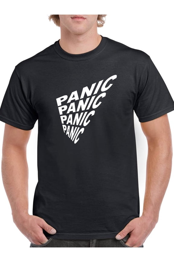 Panic Distorted Quote T-Shirt Men -GoatDeals Designs, Male Medium