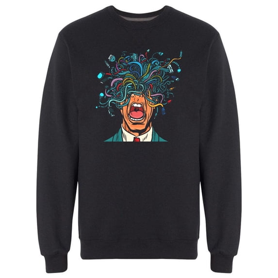 Panic Peoples Cables Art Retro Sweatshirt Men -Image by Shutterstock, Male x-Large
